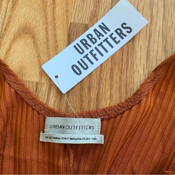 NWT Urban Outfitters Bella Ribbed Knit Bodycon Midi Dress - Brown - Picture 2 of 6